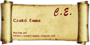 Czakó Emma névjegykártya